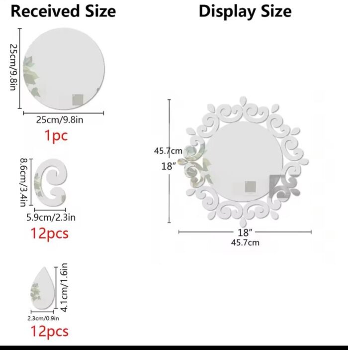 (ON SALES) 2IN1 3D ACRYLIC MIRROR STICKERS AND HOME DECOR - Image 3