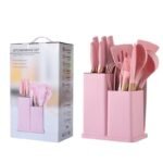 BIG SIZE 19PC QUALITY KITCHENWARE SILICON COOKING NONSTICK SPOON SET WITH CHOPPING BOARD AND KNIFE SET - Image 3
