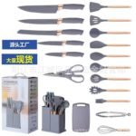 BIG SIZE 19PC QUALITY KITCHENWARE SILICON COOKING NONSTICK SPOON SET WITH CHOPPING BOARD AND KNIFE SET - Image 6
