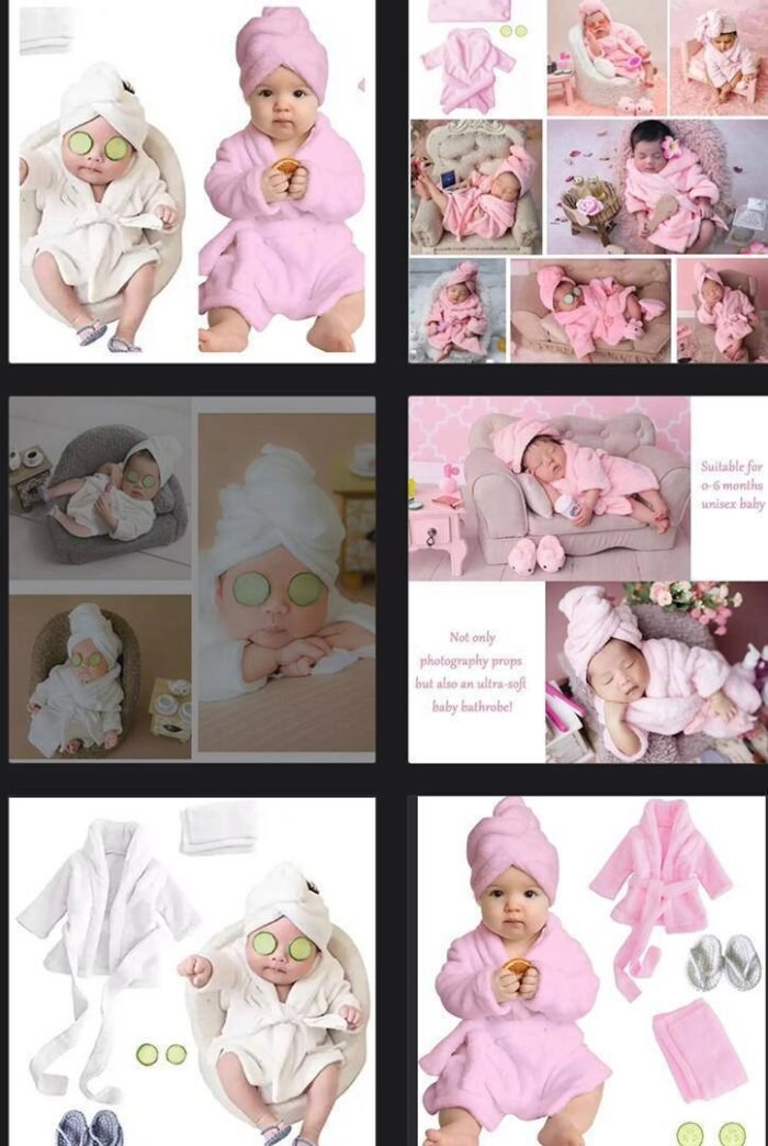 BABY PHOTOGRAPHY/BATHROOM/NIGHTWEAR COMFY ROBE SET - Image 2