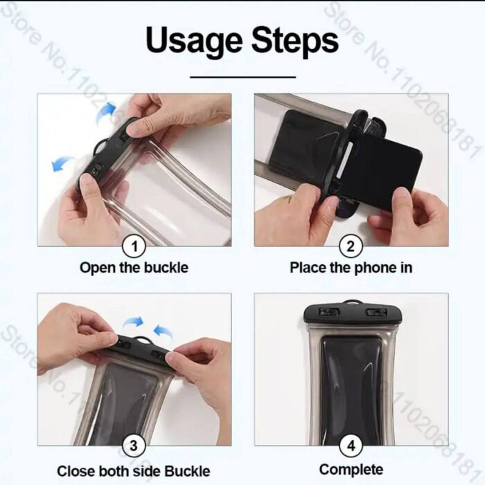 SILICON WATERPROOF PHONE POUCH

 (Don’t get your phone mess up, get it secured even in the rain)

You can press and operate your phone even while in the pouch - Image 8