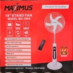 18 INCHES MAXIMUS RECHARGEABLE STANDING FAN WITH REMOTE CONTROL•••DURABLE AND QUALITY