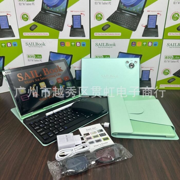 SAIL AIR NOTE BOOK B30
5G 2SLIM SLOT/WIFI ENABLED 12GB+256GB ANDROID 14 
10.1inch True gone IPS Eye protection screen 360 Rotating Hoister 
WITH FREE BLUETOOTH KEYPAD,LEATHER CASE,MOUSE,TOUCH PEN,3D GLASS,OT CONVERTER,TYPE C AND CHARGER 
10,000mah battery TABLET OR IPAD - Image 5