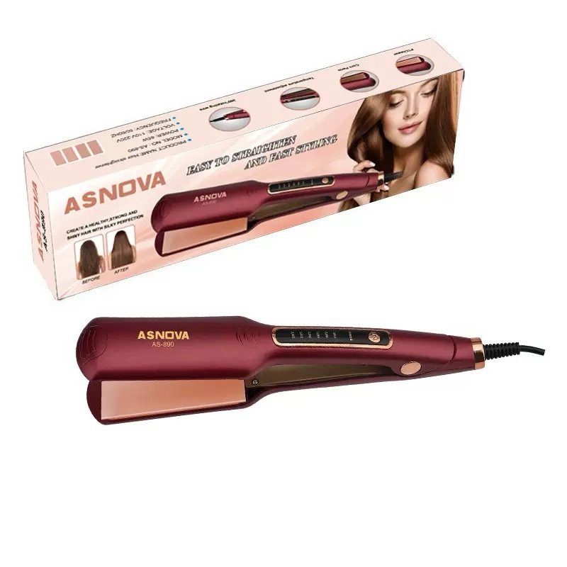 img_2700 NEW ASNOVA PROFESSIONAL QUALITY HAIR STRAIGHTENER WITH WIDER PLATE - Image 1