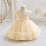 ELIANA QUALITY RUFFLE BEADED GOWN 

IT IS A KNEE LENGTH GOWN - Image 2
