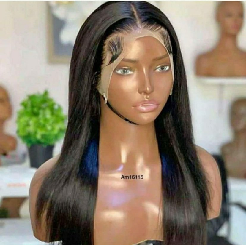 img_3904 20″ T-frontal hair wigNatural Colour90% Human hairExactly as seenCan be rolled, bobbed or colored - Image 1