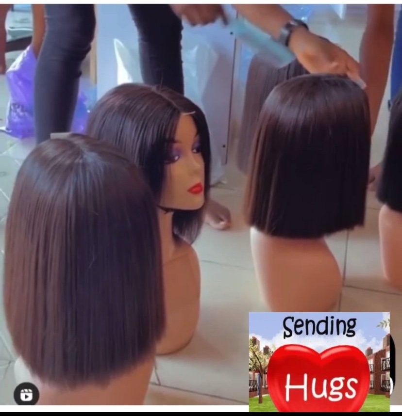 img_3915 14 INCHES HUMAN HAIR BLEND BLUNT CUT WIG - Image 1