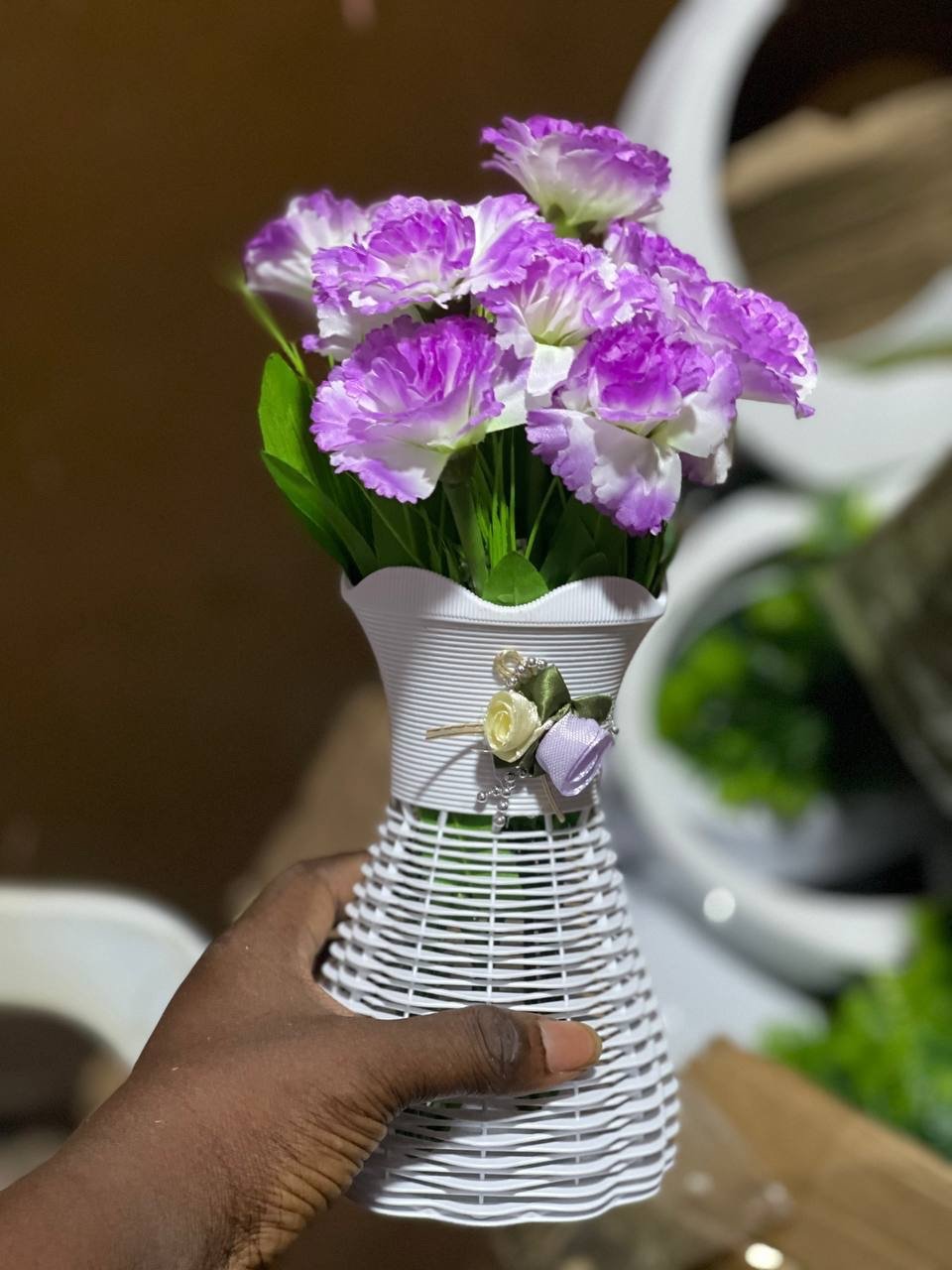 img_3935 OYINKANSOLA VASE POTTED FLOWER HOME AND OFFICE DECOR WITH DOUBLE FLOWER 19📌📌 - Image 1