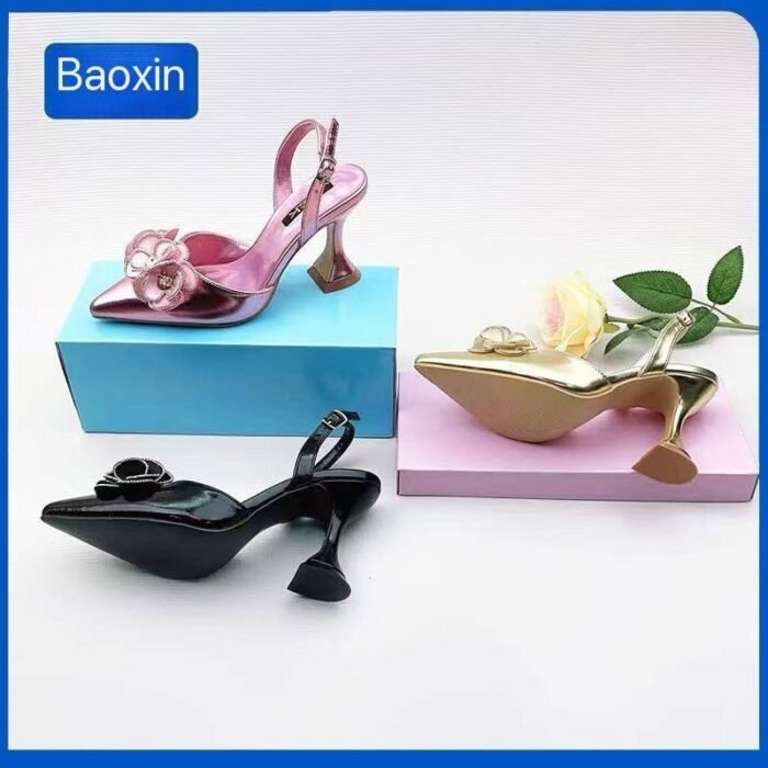 NATASHA CLASSY SLINGBACK ROSE DESIGN HEEL SANDAL - Image 2