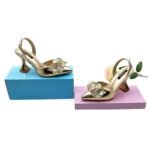 NATASHA CLASSY SLINGBACK ROSE DESIGN HEEL SANDAL - Image 6