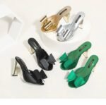 HEPHZY PREMIUM STYLISH OPEN TOE BOWKNOT CHUNKY HIGH HEEL SLIPPERS - Image 2