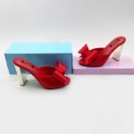 HEPHZY PREMIUM STYLISH OPEN TOE BOWKNOT CHUNKY HIGH HEEL SLIPPERS - Image 3