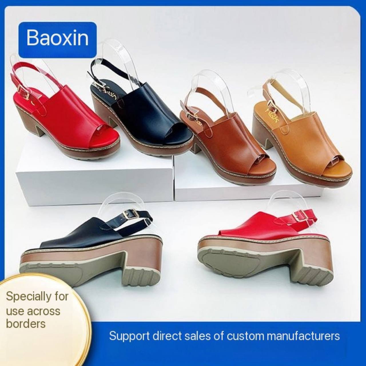 img_4206 PURE LEATHER BLOCK HEEL SANDAL - Image 1