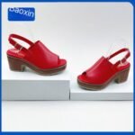 PURE LEATHER BLOCK HEEL SANDAL - Image 3