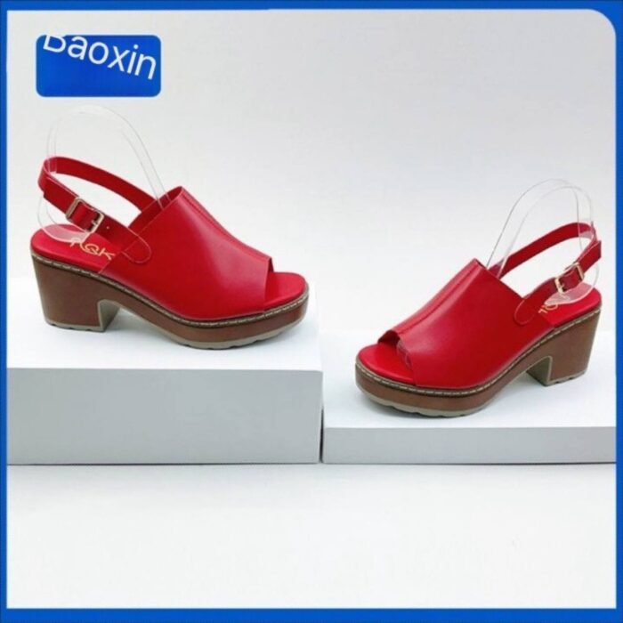 PURE LEATHER BLOCK HEEL SANDAL - Image 3