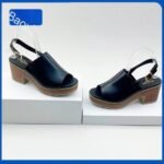PURE LEATHER BLOCK HEEL SANDAL - Image 4