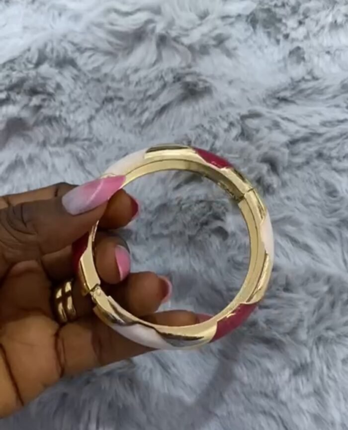 GOLD PLATED ENAMEL MARBLE BANGLES DESIGN 5 - Image 3