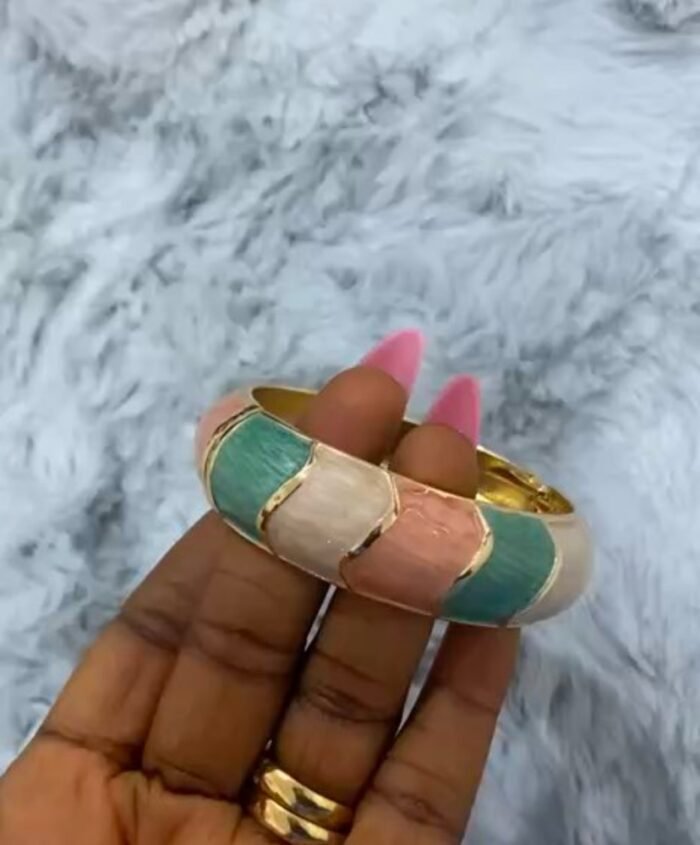 GOLD PLATED ENAMEL MARBLE BANGLES DESIGN 2 - Image 2