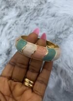 GOLD PLATED ENAMEL MARBLE BANGLES DESIGN 2