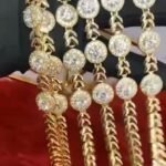 QUALITY FASHION  STONED GOLD HAND BRACELET DESIGN 3