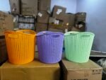 BIG SIZE FANCY LAUNDRY BASKET(Purple Orange and Green)