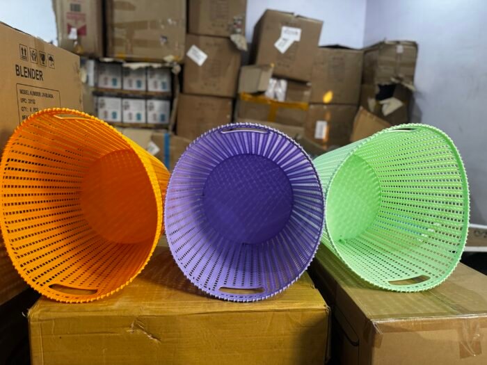BIG SIZE FANCY LAUNDRY BASKET(Purple Orange and Green) - Image 2