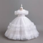 MIRABELL QUALITY RUFFLE BALL GOWN
WHITE••150CM ONLY✅

ITS A FULL FLOWING TOE LENGTH GOWN