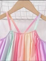 TRICIA SUMMER GIRLS STRIPED SLEEVELESS STRAP TOP AND PLEATED PALAZZO PANT - Image 5