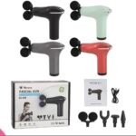 DOUBLE MOUTH FASCIAL GUN DEEP MUSCLE ELECTRIC BODY RELAXATION MASSAGER WITH 4 REPLACEABLE HEAD