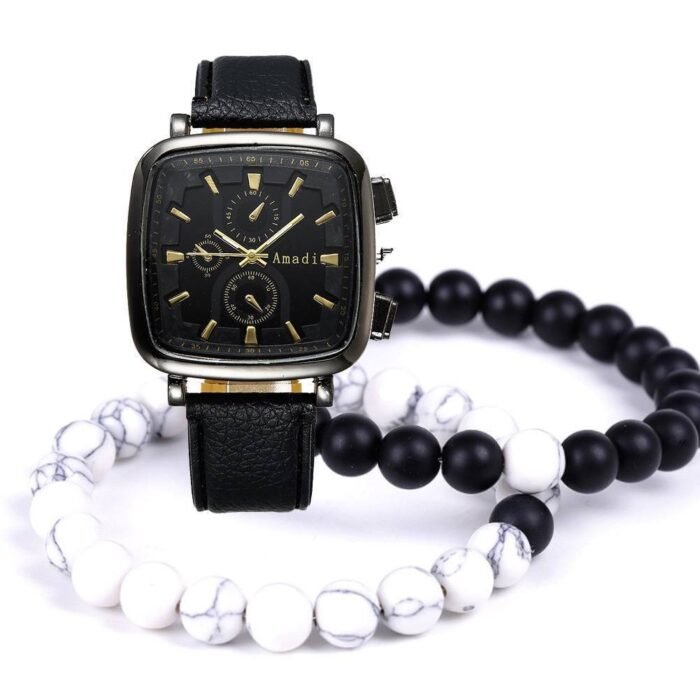 JEREMY DOUBLE BEADED LEATHER WRISTWATCH••COMES IN A BIG BOX••DESIGN 6 - Image 3