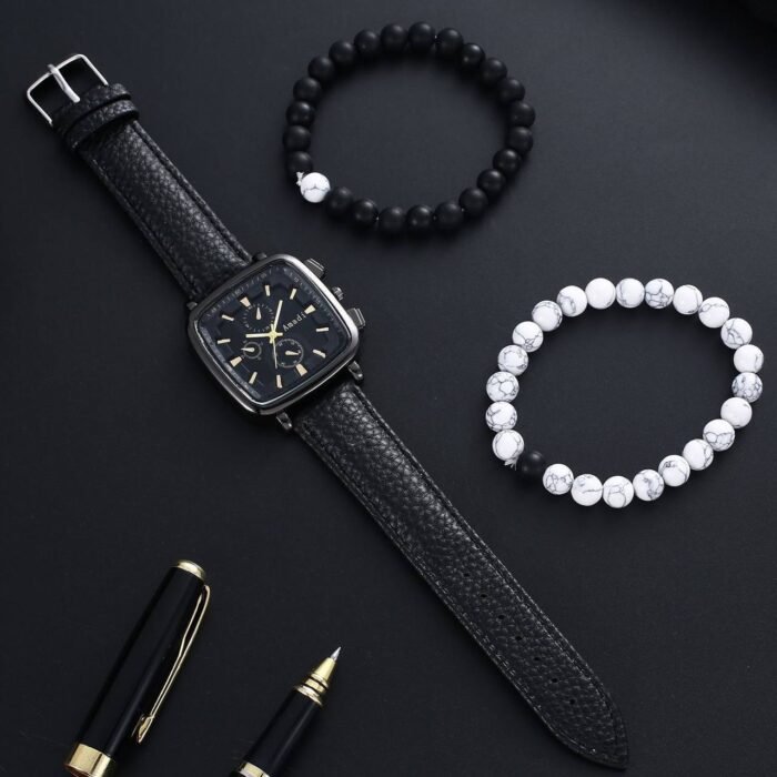 JEREMY DOUBLE BEADED LEATHER WRISTWATCH••COMES IN A BIG BOX••DESIGN 6 - Image 4