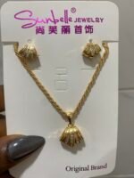 QUALITY SUNBELLE FASHION NON TARNISH CHAIN AND EARRING STONE SET DESIGN 3 - Image 3