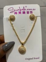 QUALITY SUNBELLE FASHION NON TARNISH CHAIN AND EARRING STONE SET DESIGN 2 - Image 3