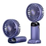 BIG SIZE RECHARGEABLE DIGITAL HAND FAN(Indicate speed and battery percentage) Code 122
