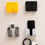WALL PHONE HOLDER WITH KEY HOOK