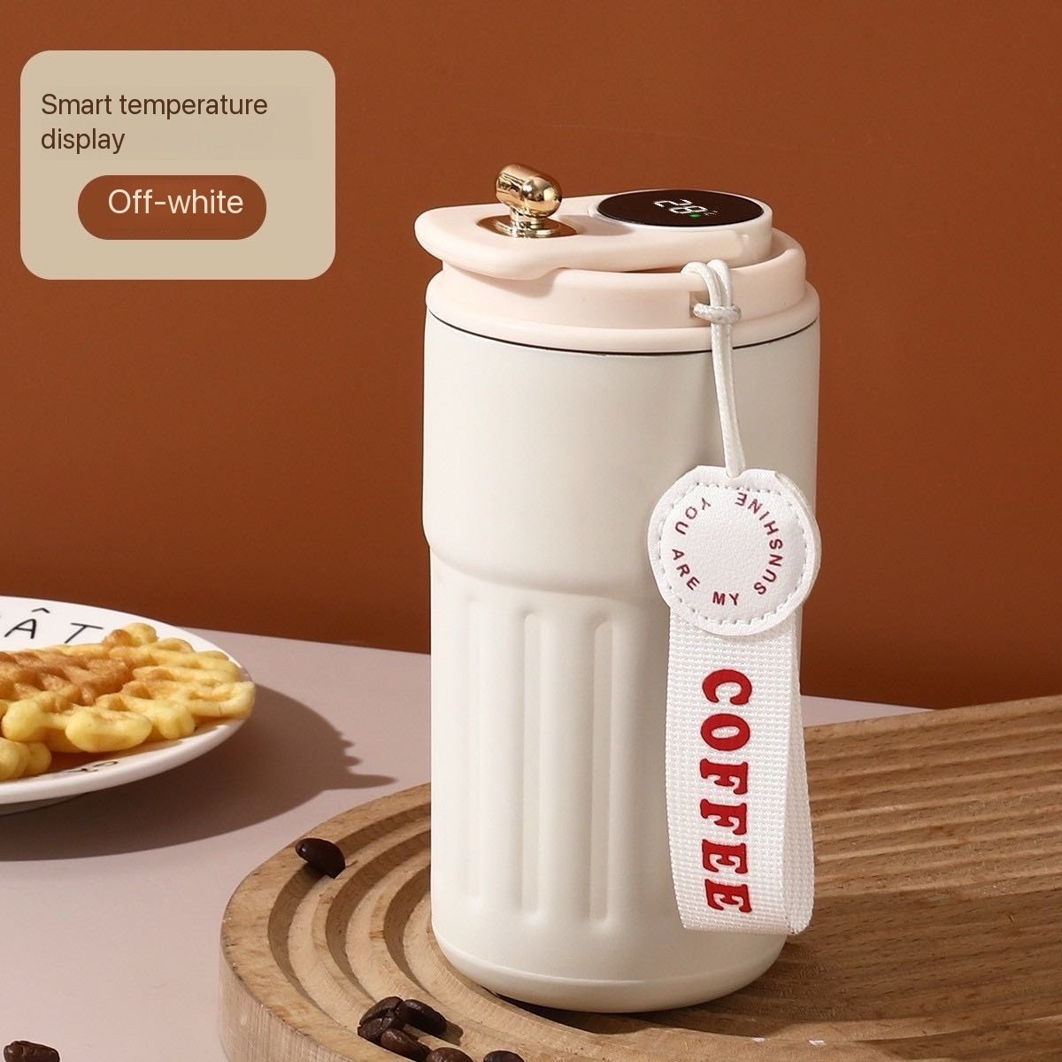 bb186017155afc4ce25c5177f5e392c5 💯 QUALITY TEMPERATURE DISPLAY SMART COFFEE STAINLESS STEEL THERMOS MUG/VACUUM FLASK 7013(500ML) - Image 1