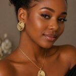 QUALITY NON TARNISH LUXURY SUNGOLD FASHION EARRING AND PENDANT SET DESIGN 2(doesn’t come with chain)