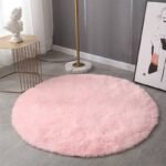 80CM ROUND SHAPE FLUFFY RABBIT FUR RUG - Image 5