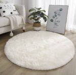 80CM ROUND SHAPE FLUFFY RABBIT FUR RUG - Image 3