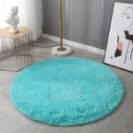 80CM ROUND SHAPE FLUFFY RABBIT FUR RUG