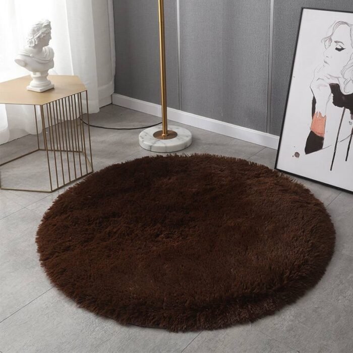 80CM ROUND SHAPE FLUFFY RABBIT FUR RUG - Image 10