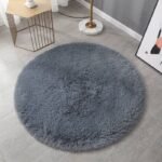 80CM ROUND SHAPE FLUFFY RABBIT FUR RUG - Image 6