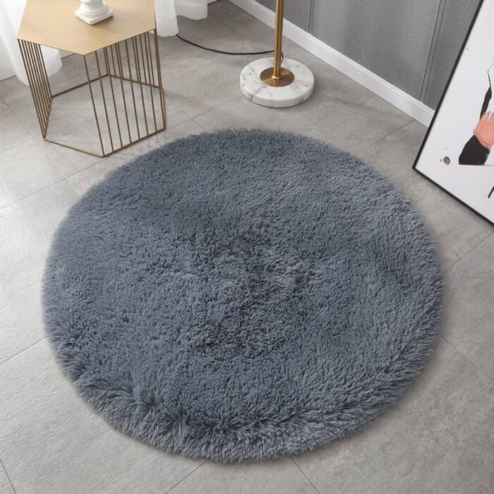 80CM ROUND SHAPE FLUFFY RABBIT FUR RUG - Image 6
