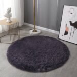 80CM ROUND SHAPE FLUFFY RABBIT FUR RUG - Image 8