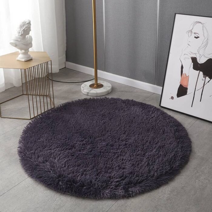 80CM ROUND SHAPE FLUFFY RABBIT FUR RUG - Image 8