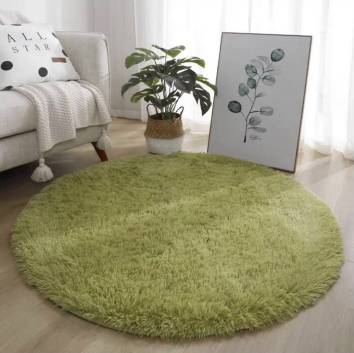 80CM ROUND SHAPE FLUFFY RABBIT FUR RUG - Image 9
