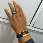 QUALITY MEN’S MULTI-LAYERED LEATHER AND GOLD STAINLESS STEEL BRACELET