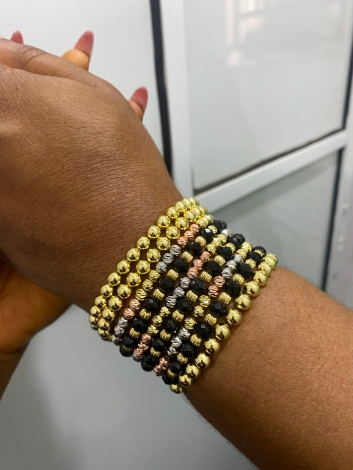 3in1 MULTI-LAYERED BEADED STRETCH BALL BRACELET DESIGN 1 - Image 2