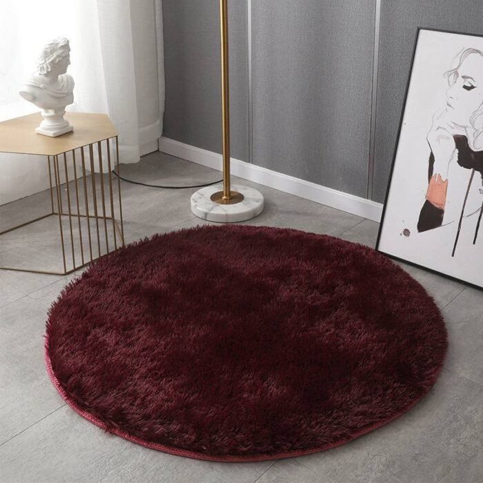 80CM ROUND SHAPE FLUFFY RABBIT FUR RUG - Image 2