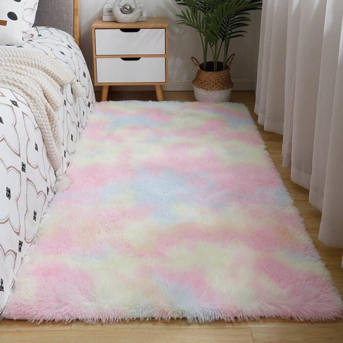 80*160CM DECOR  PATTERN PLUSH FLUFFY ROUND RABBIT FUR RUG FOR LIVING ROOM AESTHETICS - Image 4